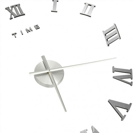 Horloge Murale 3D Design Moderne Argent 100 Cm XXL