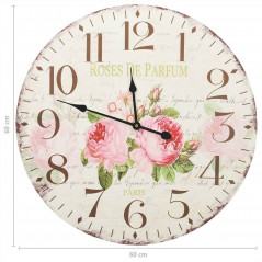 Reloj de pared vintage flor 60 cm