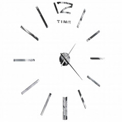 3D Wall Clock Modern Design 100 Cm XXL Silver