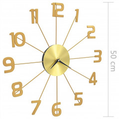 Horloge Murale Métal 50 Cm Doré