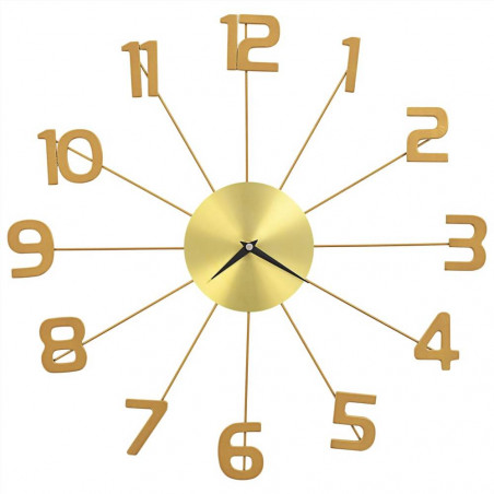 Reloj de pared de metal 50 cm dorado