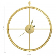 Ρολόι τοίχου Χρυσό 52 cm Σιδερένιο