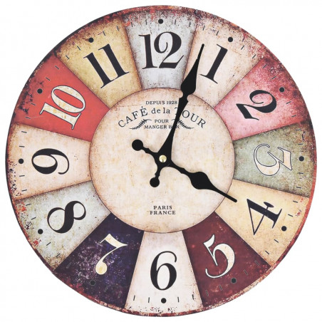 Reloj de pared vintage colorido 30 cm