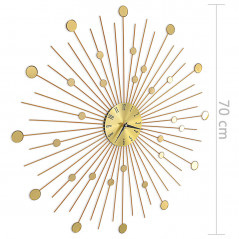 Reloj de pared de metal 70 cm dorado