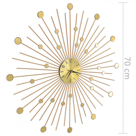 Reloj de pared de metal 70 cm dorado