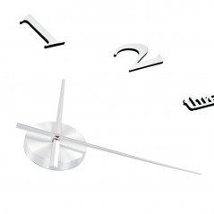 Relógio de parede 3D Design moderno 100 cm XXL prata