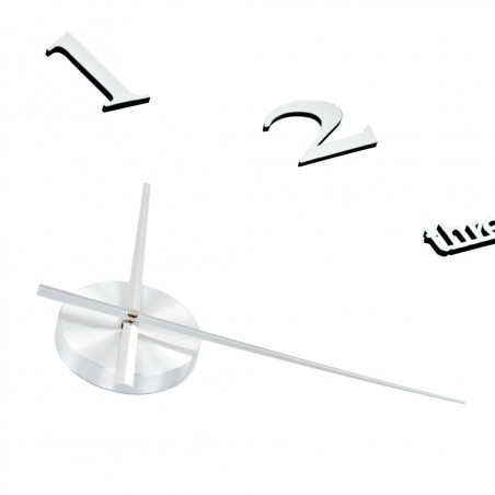 3D Wall Clock Modern Design 100 Cm XXL Silver