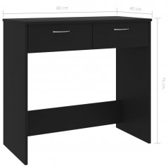 Schwarzer Schreibtisch 80x40x75 cm Spanplatte