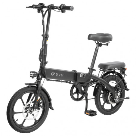 Bicicleta eléctrica DYU A1F 16 pulgadas 250W Motor 36V 7.5AH 25Km/h Velocidad Negro