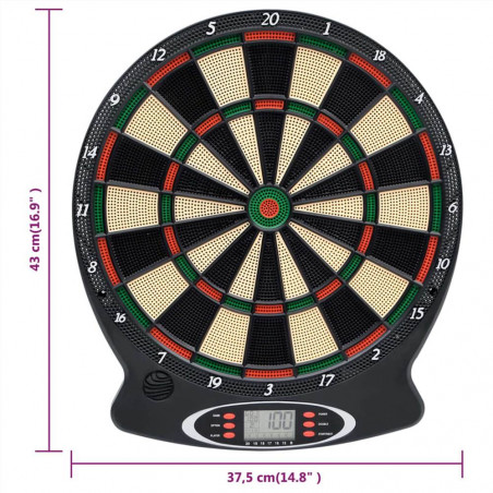 Elektrische Dartscheibe mit schwarzen Polypropylen-Dartpfeilen