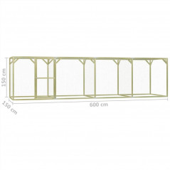 Κλουβί κοτόπουλου 1,5x6x1,5 m Πεύκο εμποτισμένο