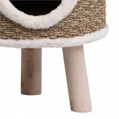 Casinha para gatos com pernas de madeira 41 cm Ervas marinhas