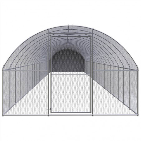 Outdoor Chicken Coop 3x24x2m Galvanized Steel