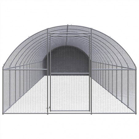 Udendørs hønsegård 3x16x2m galvaniseret stål