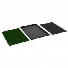 Toaleta dla zwierząt z tacą i zieloną sztuczną trawą 76x51x3 cm WC