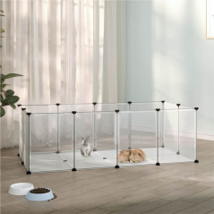 Cușcă transparentă pentru animale mici 144x74x46,5 cm PP și Oțel