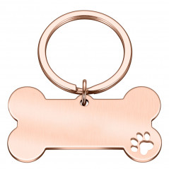 Personalized Bone Shaped Pet ID Tag, Rose Gold