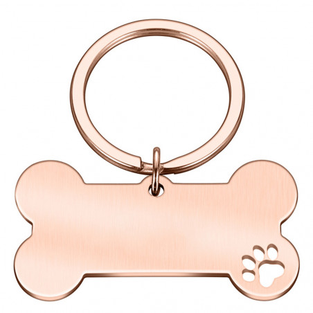 Personalisierte Hundemarke in Knochenform, Roségold