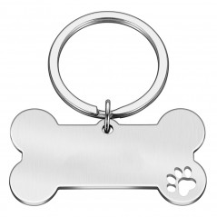 Personalized Silver Bone Shaped Pet ID Tag