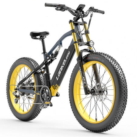 LANKELEISI RV700 Vélo Electrique 16Ah 48V 1000W 42Km/h - Noir Jaune