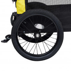 Gul och svart 2-i-1 joggingvagn och barnvagn för husdjur
