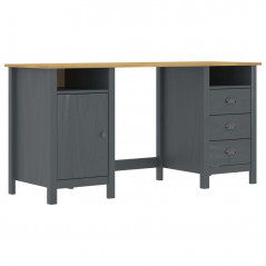 Hill Desk Range gray 150x50x74 cm Solid pine wood