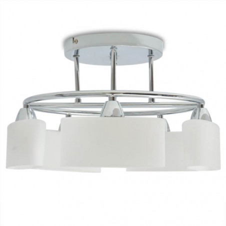 Ceiling light with ellipsoid glass shade for 5 E14 200 W bulbs