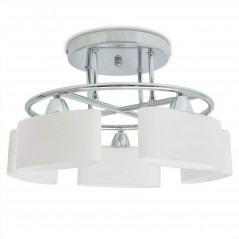 Ceiling light with ellipsoid glass shade for 5 E14 200 W bulbs