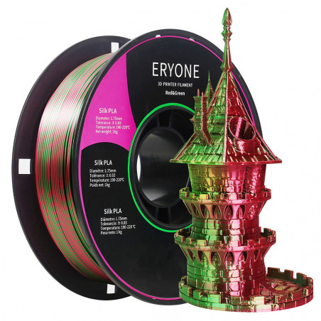 ERYONE Two-tone Silk PLA Filament Red and Green