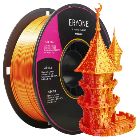 ERYONE Filament PLA de mătase bicolor de aur și roșu