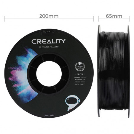 Creality CR 1,75 mm TPU 3D Printing Filament 1KG Svart