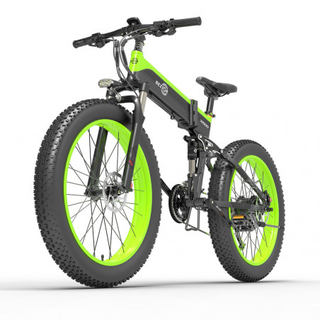 Bicicletta elettrica BEZIOR X1500 v2 26 pollici 12,8 Ah 1500 W 40 Km/h nero verde