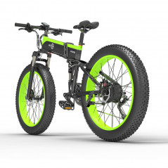 BEZIOR X1500 v2 26 cali opona 12,8 Ah 1500 W 40 km/h rower elektryczny czarny zielony