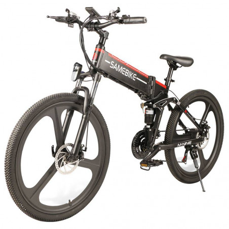 Bicicleta elétrica dobrável Samebike LO26 350W 35km/h preta