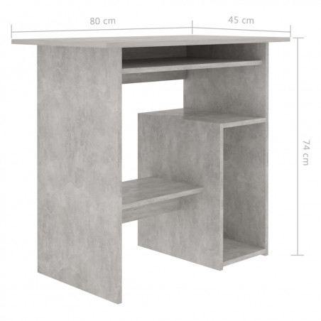 Beton szürke íróasztal 80x45x74 cm-es forgácslap