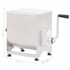 Meat mixer with reducer 44 L in silver stainless steel