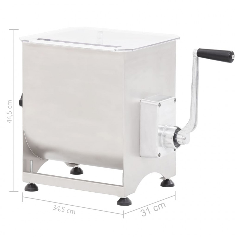 Meat Mixer with Gear Box 44 L Silver Stainless Steel