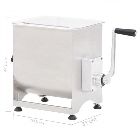 Meat mixer with reducer 44 L in silver stainless steel