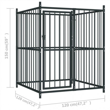 Canil externo com telhado 120x120x150 cm