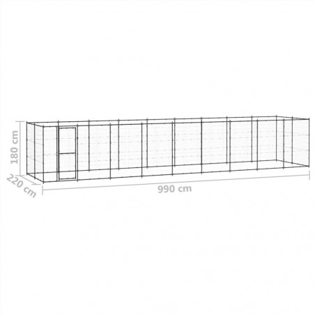 Canil externo em aço 21,78 m²