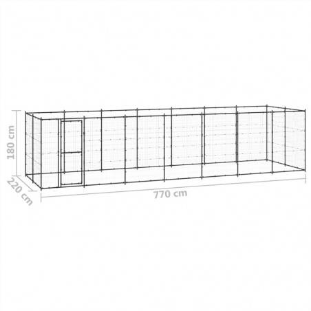 Outdoor steel dog kennel 16.94 m²