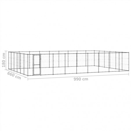 Canisa de exterior din oțel pentru câini 65,34 m²