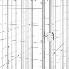 Udendørs hundegård i galvaniseret stål med tag 110x220x180 cm