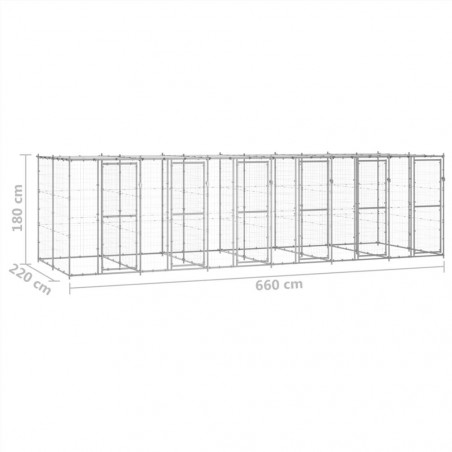 Canisa de exterior din otel galvanizat cu acoperis 14,52 m²