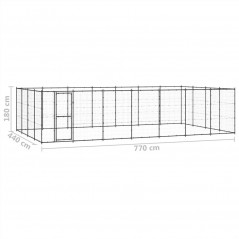Outdoor steel dog kennel 33.88 m²