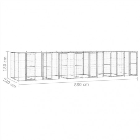 Canisa de exterior din otel galvanizat cu acoperis 19,36 m²