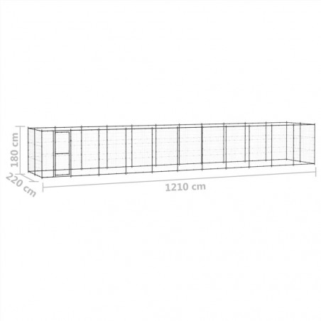 Canil externo em aço 26,62 m²