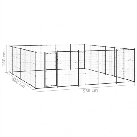 Outdoor steel dog kennel 36.3 m²