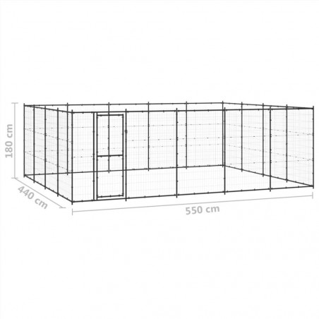 Caseta para perros de exterior de acero 24,2 m²