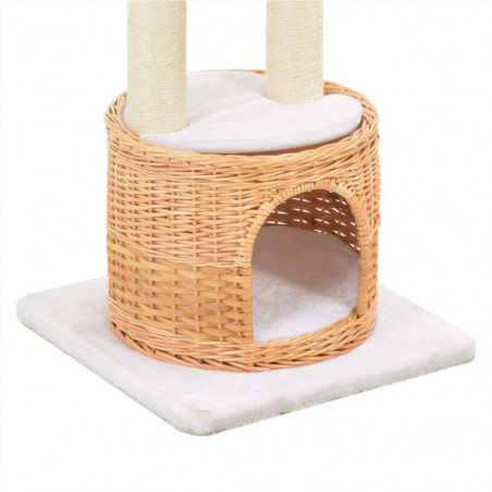 Rascador para gatos con poste de sisal Madera de sauce natural